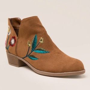 Flower Embroidery Booties